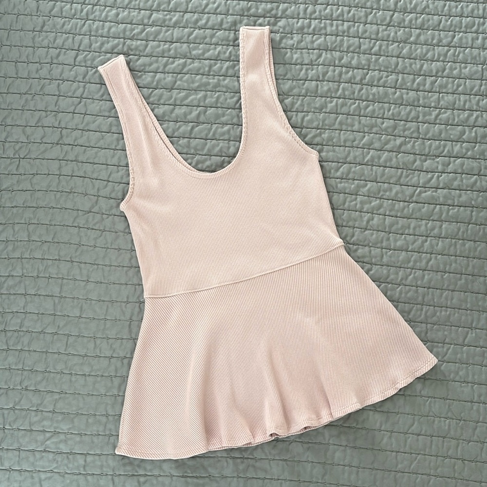 Express One Eleven Ribbed Peplum Tank, XS, EUC